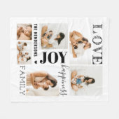 Modern Rustic Love Family 6-Photo Collage Fleece Deken (Voorkant (Horizontaal))