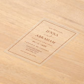 Modern Rustic Minimal Elegant  Acryl Uitnodigingen (Laagn)