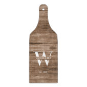 Modern Rustic Monogram Familienaam  Hout Snijplank (Voorkant)