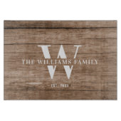 Modern Rustic Monogram Familienaam  Hout Snijplank (Voorkant)