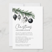 Modern Rustic Nature Christmas Party Invitation (Devant)