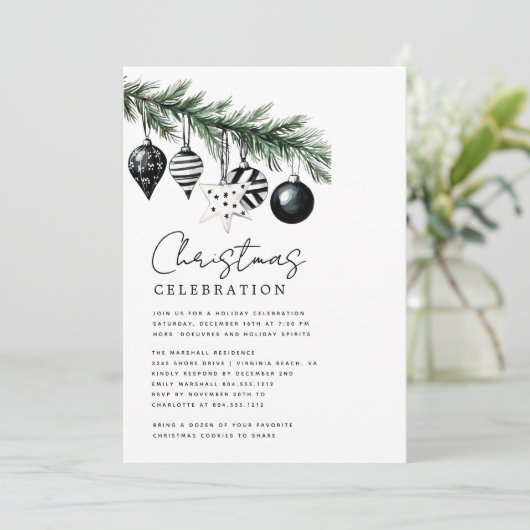 Modern Rustic Nature Christmas Party Invitation (Debout devant)