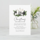 Modern Rustic Nature Christmas Party Invitation (Debout devant)