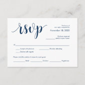 Modern Rustic, Navy Blue font, RSVP Enclosure Card Informatiekaartje (Voorkant)