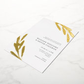 Modern Rustic Olive Branch Wedding REAL Folie Uitnodiging (Gedraaid)