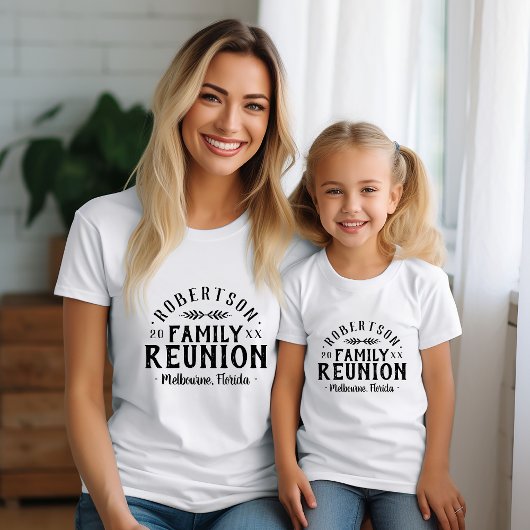 Modern Rustic Personalized Family Reunion T-shirt