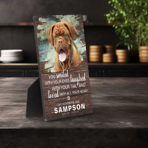 Modern Rustic Pet Memorial Foto Keepslag Fotoplaat