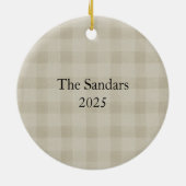 Modern Rustic Plaid Christmas Ornament Personalize (Achterkant)