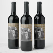 Modern Rustic Plaid Holiday Wine Label Personalize Wijn Etiket (Flessen)