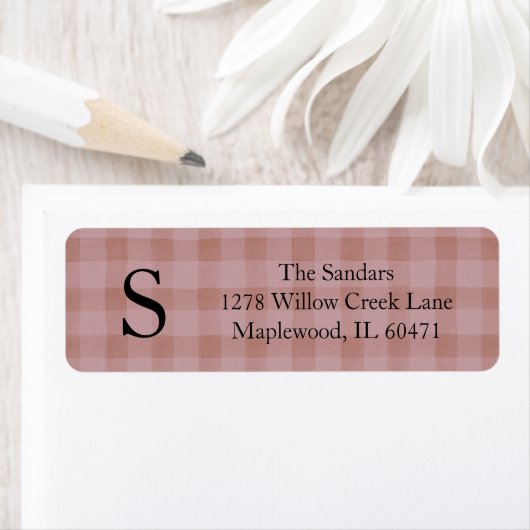 Modern Rustic Plaid Return Address Labels (Insitu)