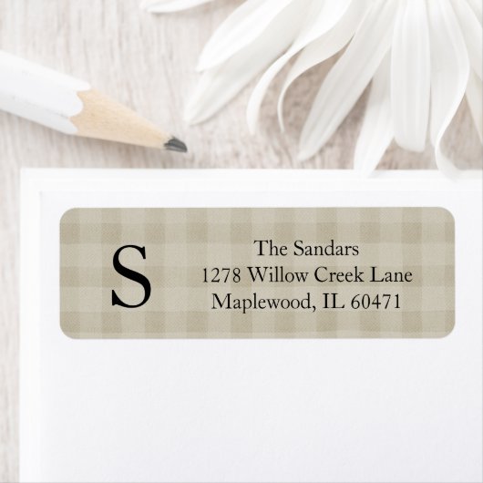 Modern Rustic Plaid Return Address Labels (Insitu)