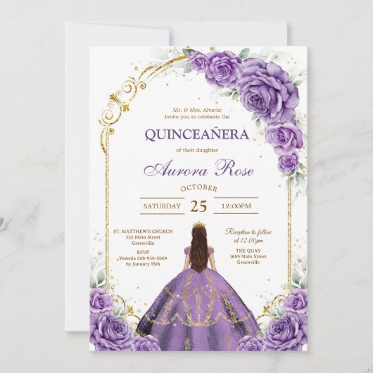 Modern Rustic Quinceanera Invitation (Devant)