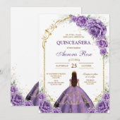 Modern Rustic Quinceanera Invitation (Devant / Derrière)