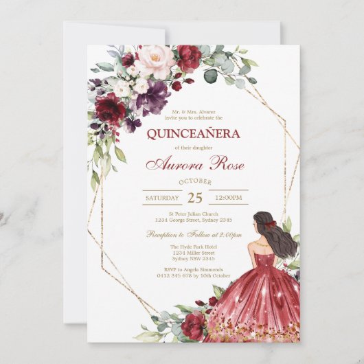 Modern Rustic Quinceanera Invitation (Devant)