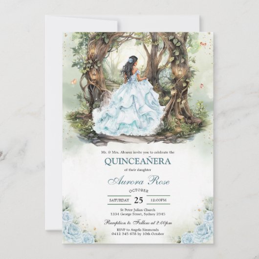 Modern Rustic Quinceanera Invitation (Devant)