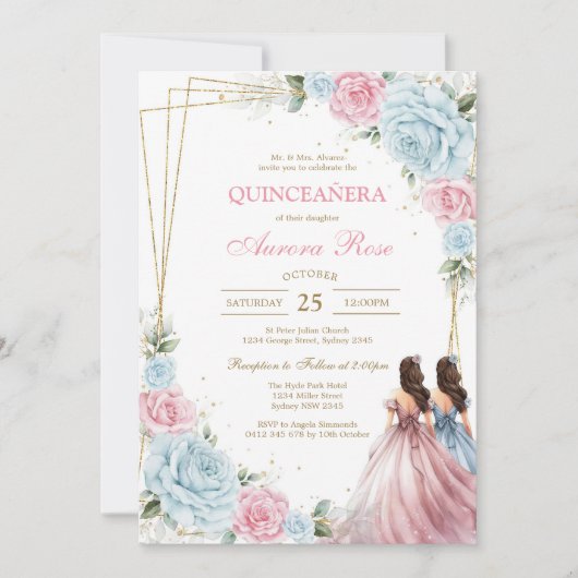 Modern Rustic Quinceanera Invitation (Devant)