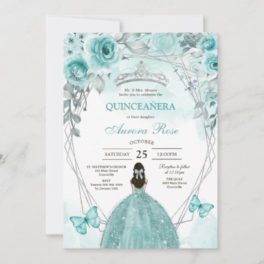 Modern Rustic Quinceanera Invitation (Devant)