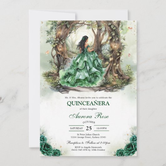 Modern Rustic Quinceanera Invitation (Devant)