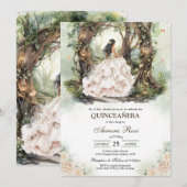 Modern Rustic Quinceanera Invitation (Devant / Derrière)