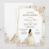 Modern Rustic Quinceanera Invitation (Devant / Derrière)