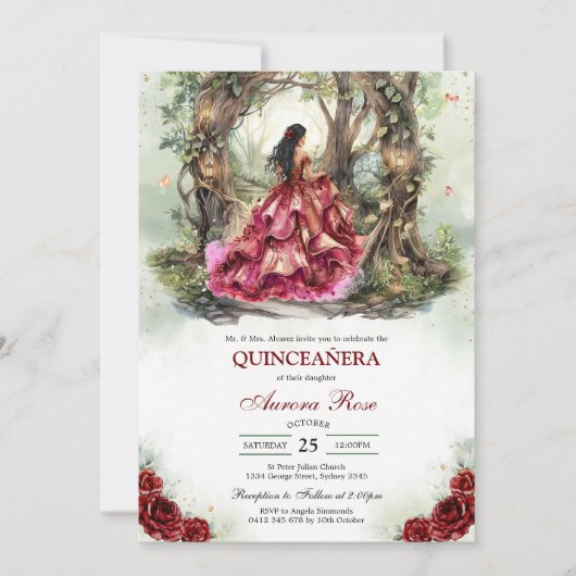 Modern Rustic Quinceanera Invitation (Devant)