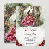 Modern Rustic Quinceanera Invitation (Devant / Derrière)