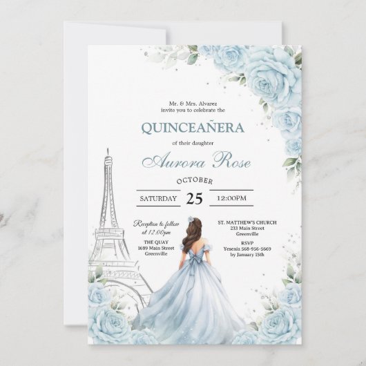 Modern Rustic Quinceanera Invitation (Devant)
