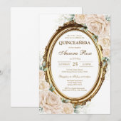 Modern Rustic Quinceanera Invitation (Devant / Derrière)