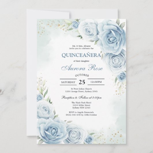 Modern Rustic Quinceanera Invitation (Devant)