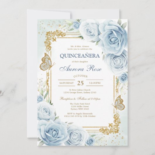 Modern Rustic Quinceanera Invitation (Devant)