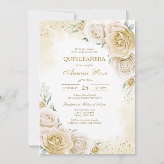 Modern Rustic Quinceanera Invitation (Devant)