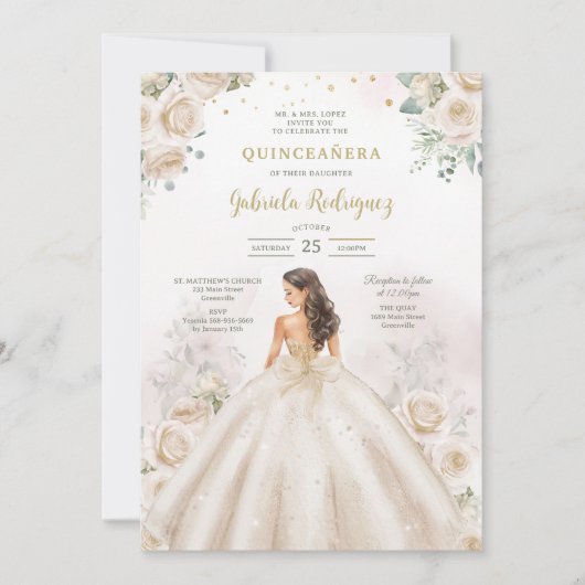 Modern Rustic Quinceanera Invitation (Devant)