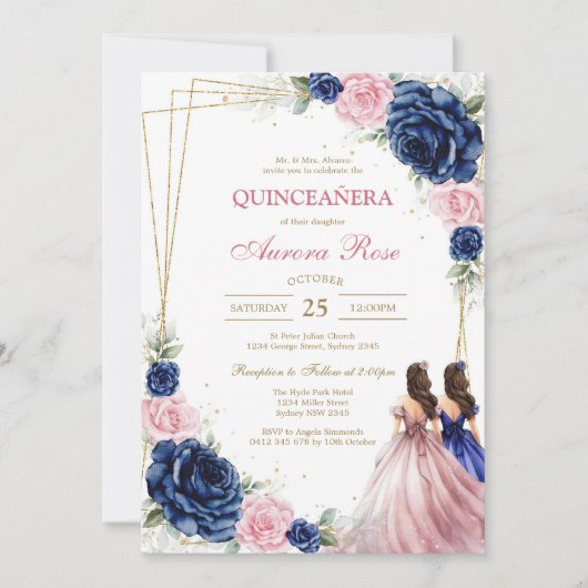 Modern Rustic Quinceanera Invitation (Devant)