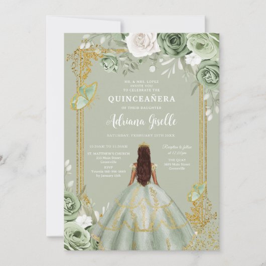 Modern Rustic Quinceanera Invitation Kaart (Voorkant)
