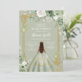 Modern Rustic Quinceanera Invitation Kaart (Staand voorkant)