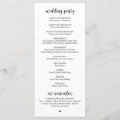 Modern rustic script, Wedding Ceremony Programma (Achterkant)