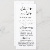 Modern rustic script, Wedding Ceremony Programma (Voorkant / Achterkant)