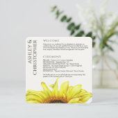 Modern Rustic Sunflower Wedding Programma (Staand voorkant)