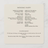 Modern Rustic Sunflower Wedding Programma (Achterkant)