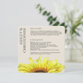Modern Rustic Sunflower Wedding Programma (Staand voorkant)