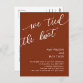 Modern Rustic Terracotta Wedding Announcement Briefkaart (Voorkant / Achterkant)