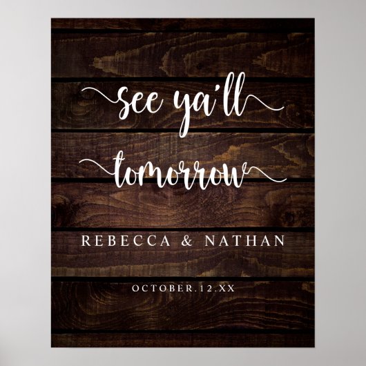 Modern Rustic, Tot ziens morgen Poster (Voorkant)