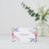 Modern Rustic Waterverf Greenery Floral Makeup Visitekaartje (Staand voorkant)