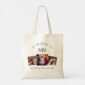 Modern Rustic we houden van je MAMA Foto Collage Tote Bag (Achterkant)