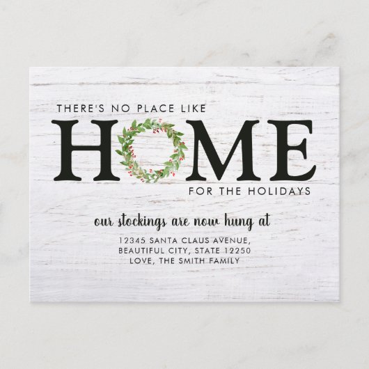 Modern Rustic We zijn verhuisd naar huis voor Fees Aankondigingskaart (Voorkant)