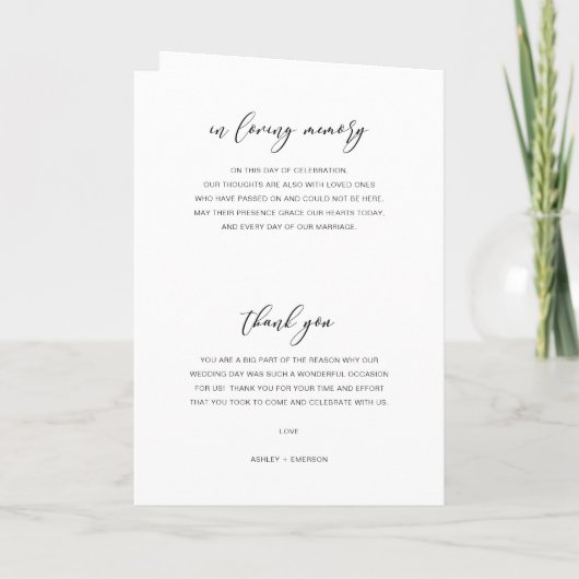 Modern Rustic Wedding Ceremony Folded Program Programma (Achterkant)