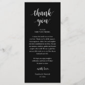 Modern Rustic Wedding Dinner Thank You Card Programma (Voorkant)