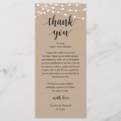 Modern Rustic Wedding Dinner Thank You Card Programma (Voorkant)