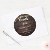 Modern Rustic Wedding Dinner Thank You Gifts  Ronde Sticker (Envelop)
