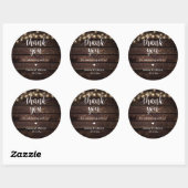 Modern Rustic Wedding Dinner Thank You Gifts  Ronde Sticker (Vel)